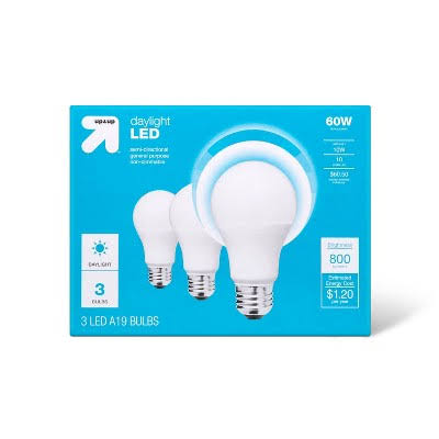 LED 60W 3pk Daylight Light Bulbs - Up & Up