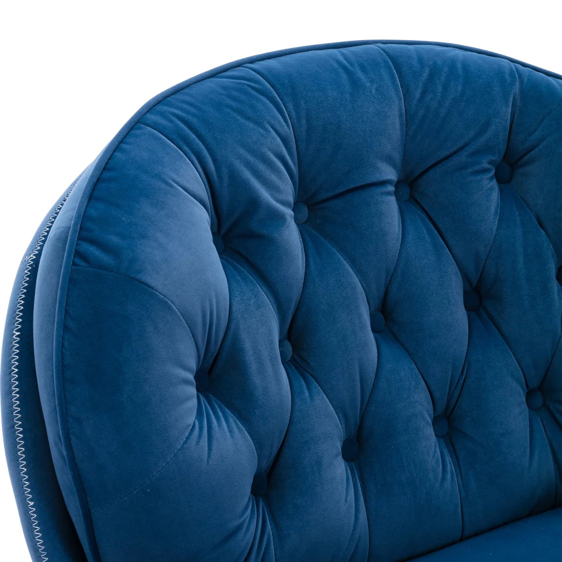 Velvet Swivel Accent Chair with Ottoman, Modern Chaise Lounge Chair with Metal Frame and Footstool, Comfy Armchair Reading Chair