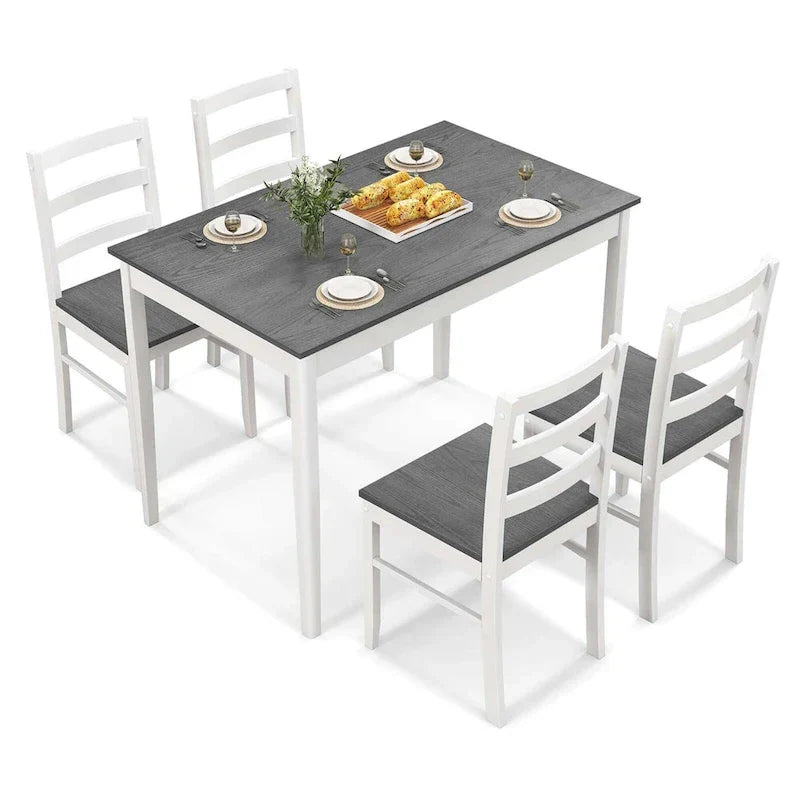 Costway 5-Piece Solid Wood Dining Set for Kitchen
