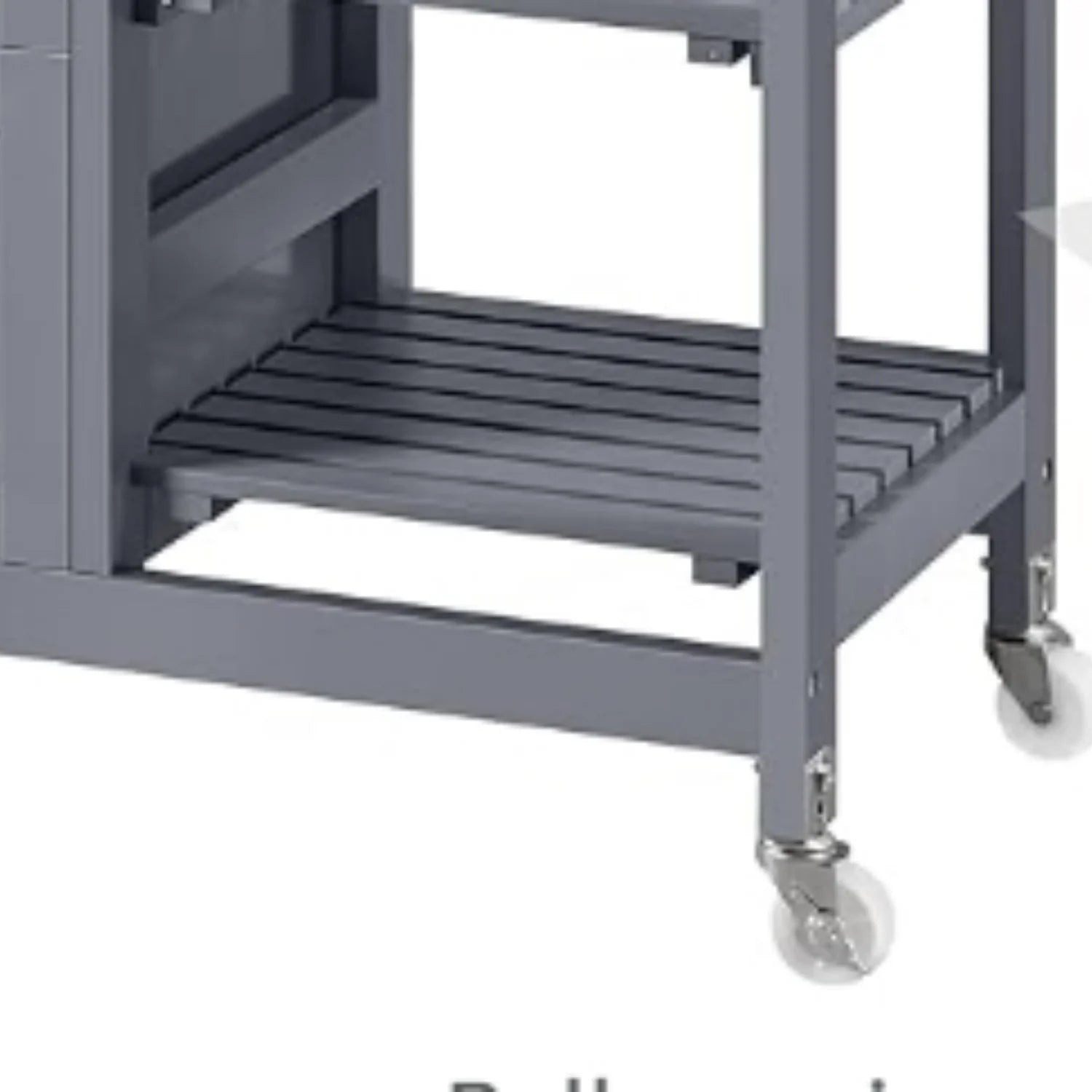 Kitchen Island Cart on Wheels with Storage, Solid Wood Top, 3 Drawers and Removable Shelves, Rolling Utility Cart, Dark Gray