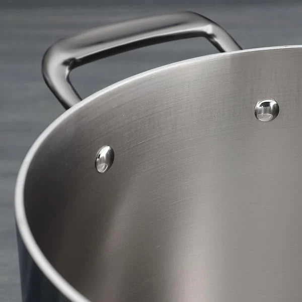 14 Piece Tri - Ply Clad Stainless Steel Cookware Set with Glass Lids