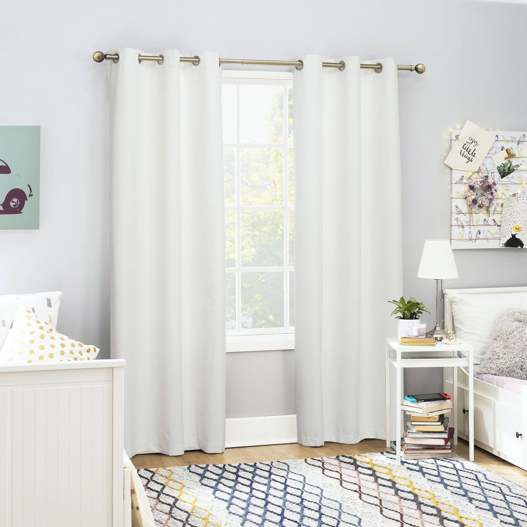 Sun Zero Accents - Sun Zero Blackout Grommet Curtain Panels White Textured 40x 84 New Open - Color: Cream/White - Size: 40 x 84 - 1puddlejumper's