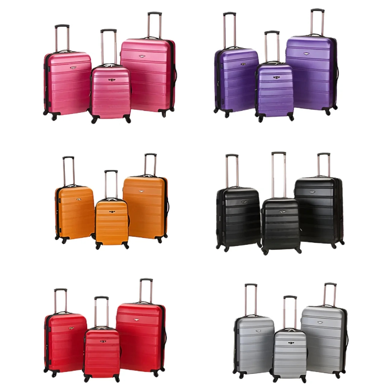 Rockland Luggage Melbourne 3 Piece Hardside Luggage Set, F160